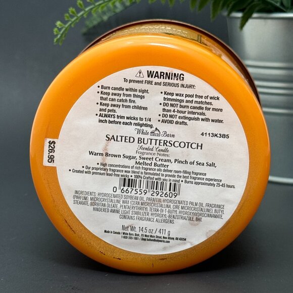 BBW Salted Butterscotch White Barn Bath & Body Works 3 Wick Candle - Picture 9 of 10
